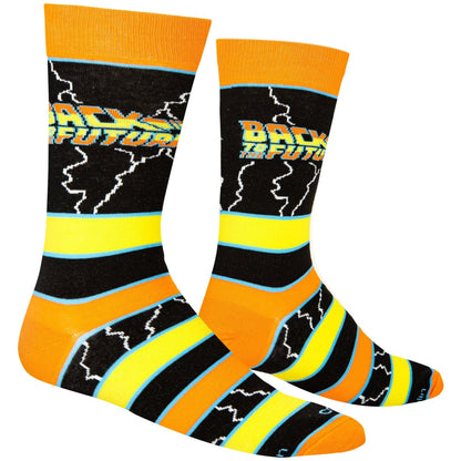 Back to the Future "Stripes" Men's Crew Folded Socks (Size 8-12) Socks Odd Sox