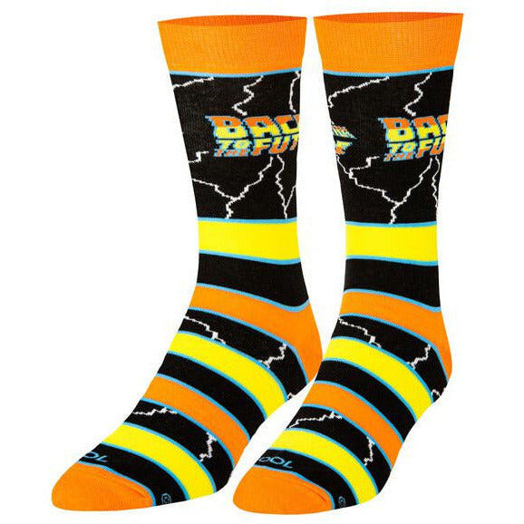 Back to the Future "Stripes" Men's Crew Folded Socks (Size 8-12) Socks Odd Sox